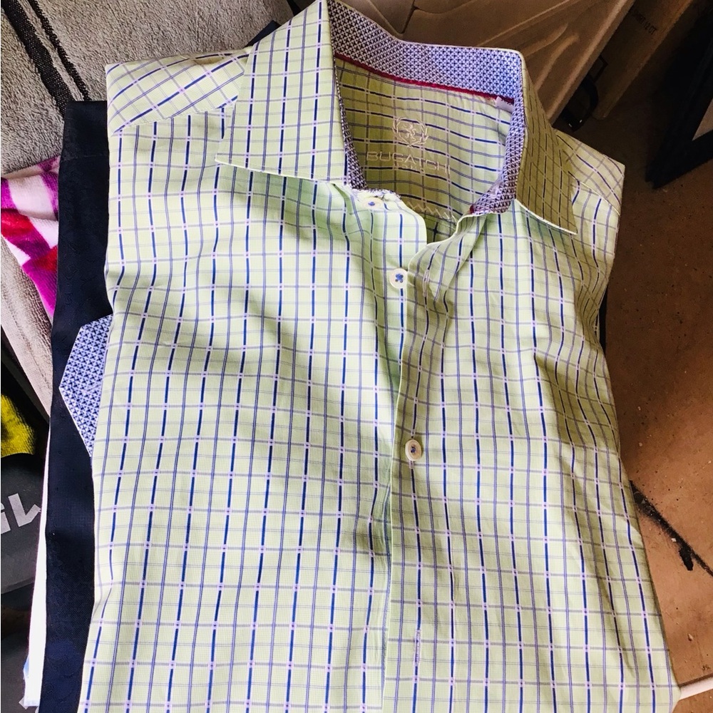 Bugatchi Checkered Button-Down Shirt - image 1